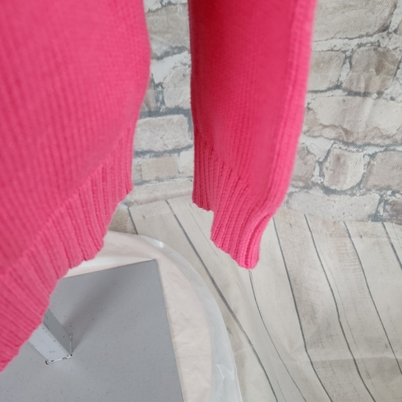 Vintage 90s Y2K Bermuda Mock Neck Cotton Sweater Hot Pink Size Medium Gossipgirl - Picture 6 of 10